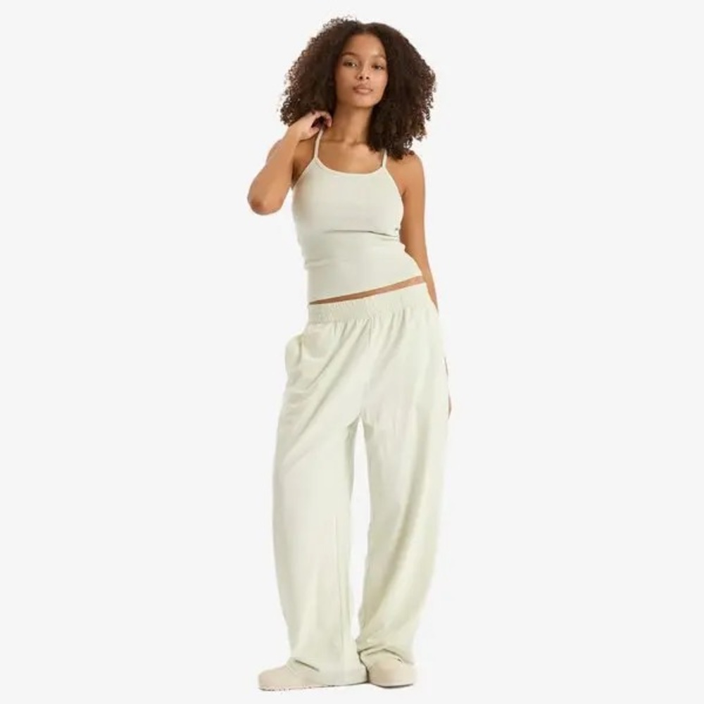 SKIMS Cotton Jersey Wide Leg Pants L Black High Rise Lounge Sweatpants
